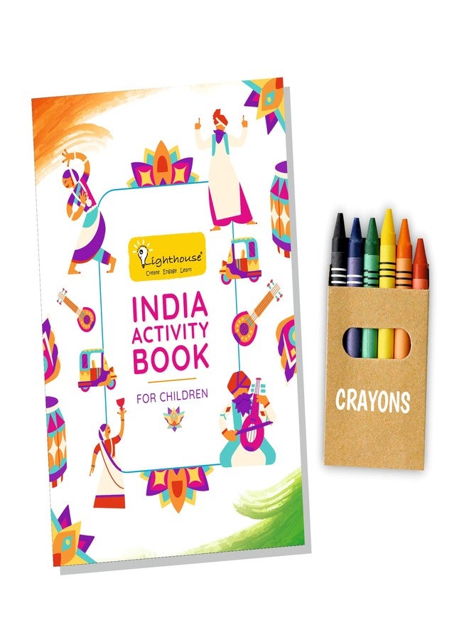 LIGHTHOUSE Children's Activity Book with Crayons, India Theme, Fun Activity Book for Children, Rich Cultural Heritage | Gift for Kids - Image 2